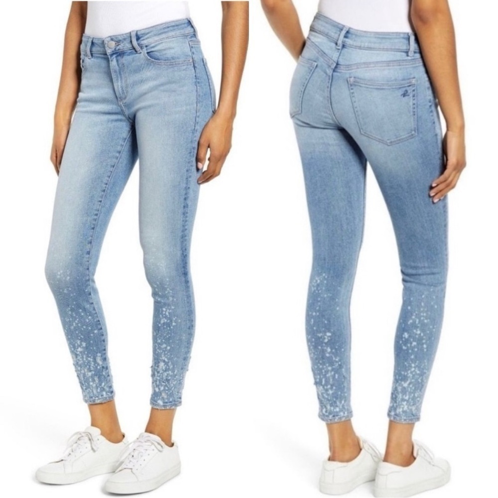 DL1961 Florence Mid-Rise Instasculpt Ankle Skinny Jeans Venice Blue Size 29